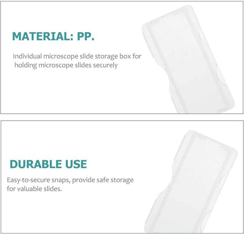 100pcs Plastic Microscope Slide Storage Box With Clip Holds Specimens Slides - Image 3